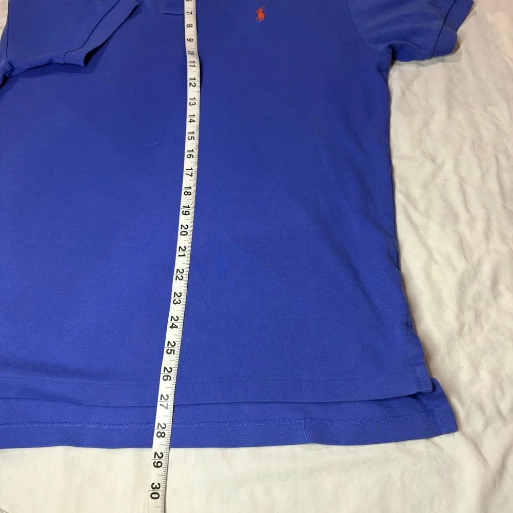 Polo Ralph Lauren Mens Royal Blue Short Sleeve Cotton Polo Shirt Orange Pony M